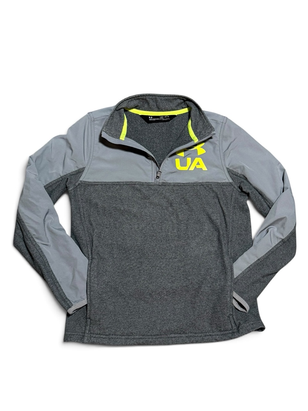 Kid’s Under Armour Quarter Zip Long Sleeve Sweater Youth Medium Grey
